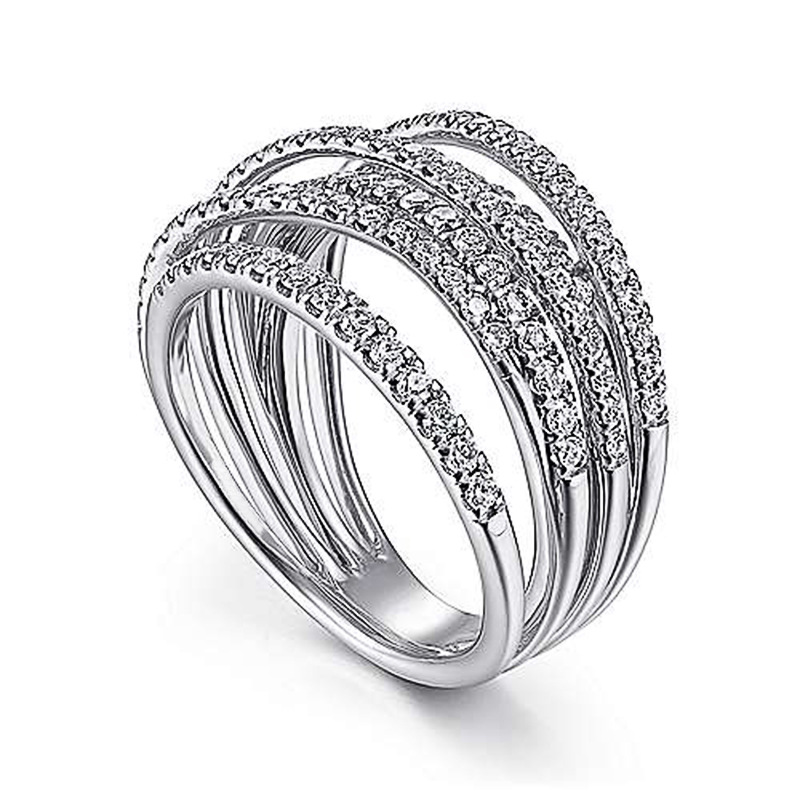 Statement Cocktail Ring - Wide Ring for Women Multilayer Gold