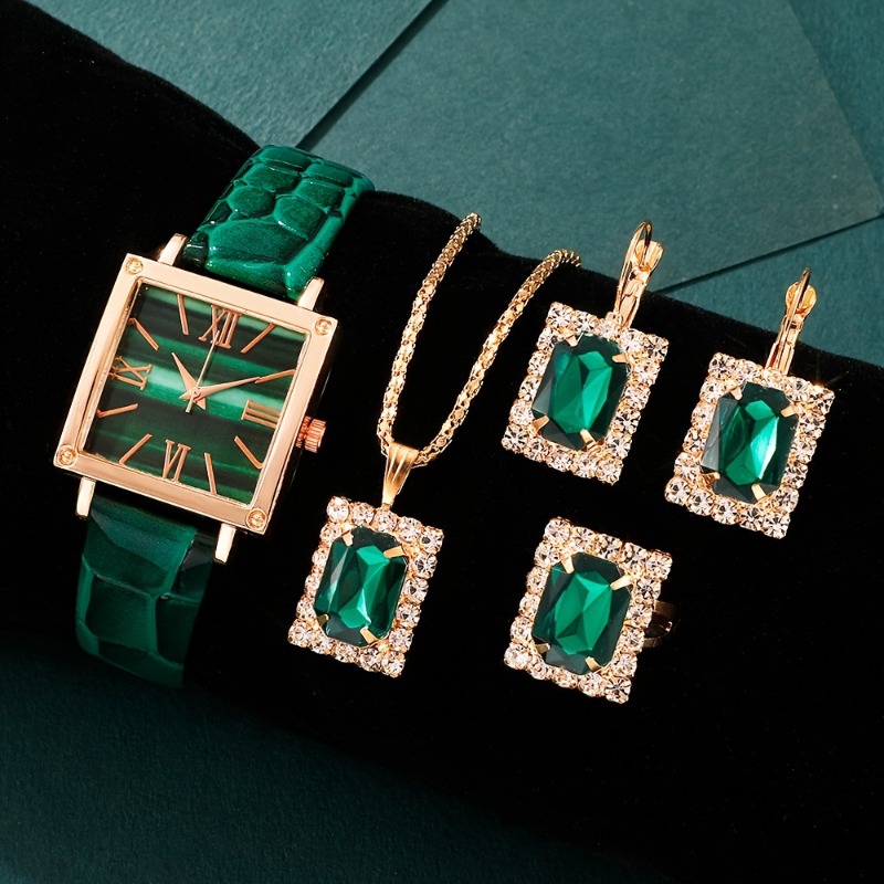 Jewelry Watches Vintage - 5pcs/set Women's Watch Vintage Square Roma