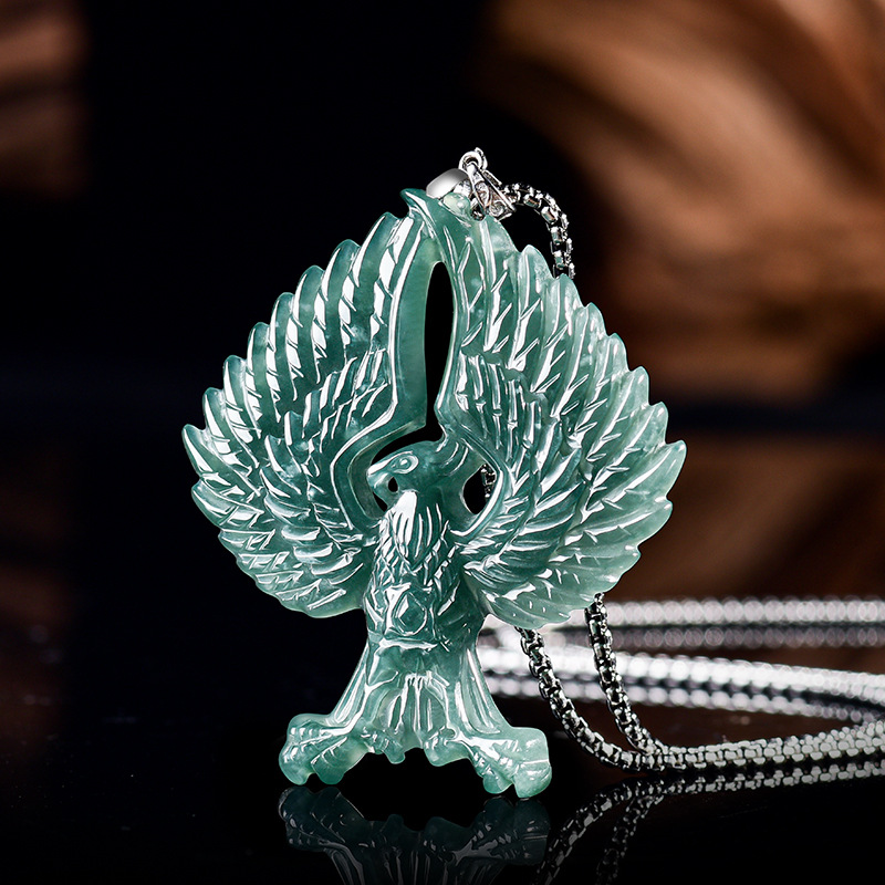 The Jewelry & Watches - S925 Silver Natural Emerald Jade Blue