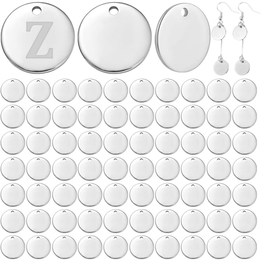 Engraved Name Necklace - 100pcs 12mm 304 Stainless Steel Stamping
