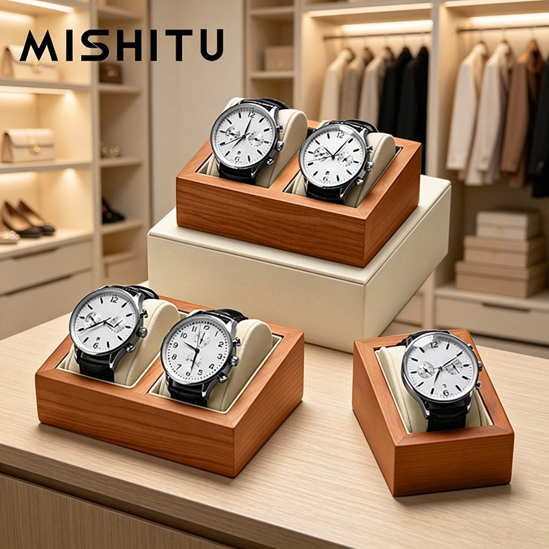 Jewelry And Watches Box - MISHITU Solid Wood Watch Storage Box