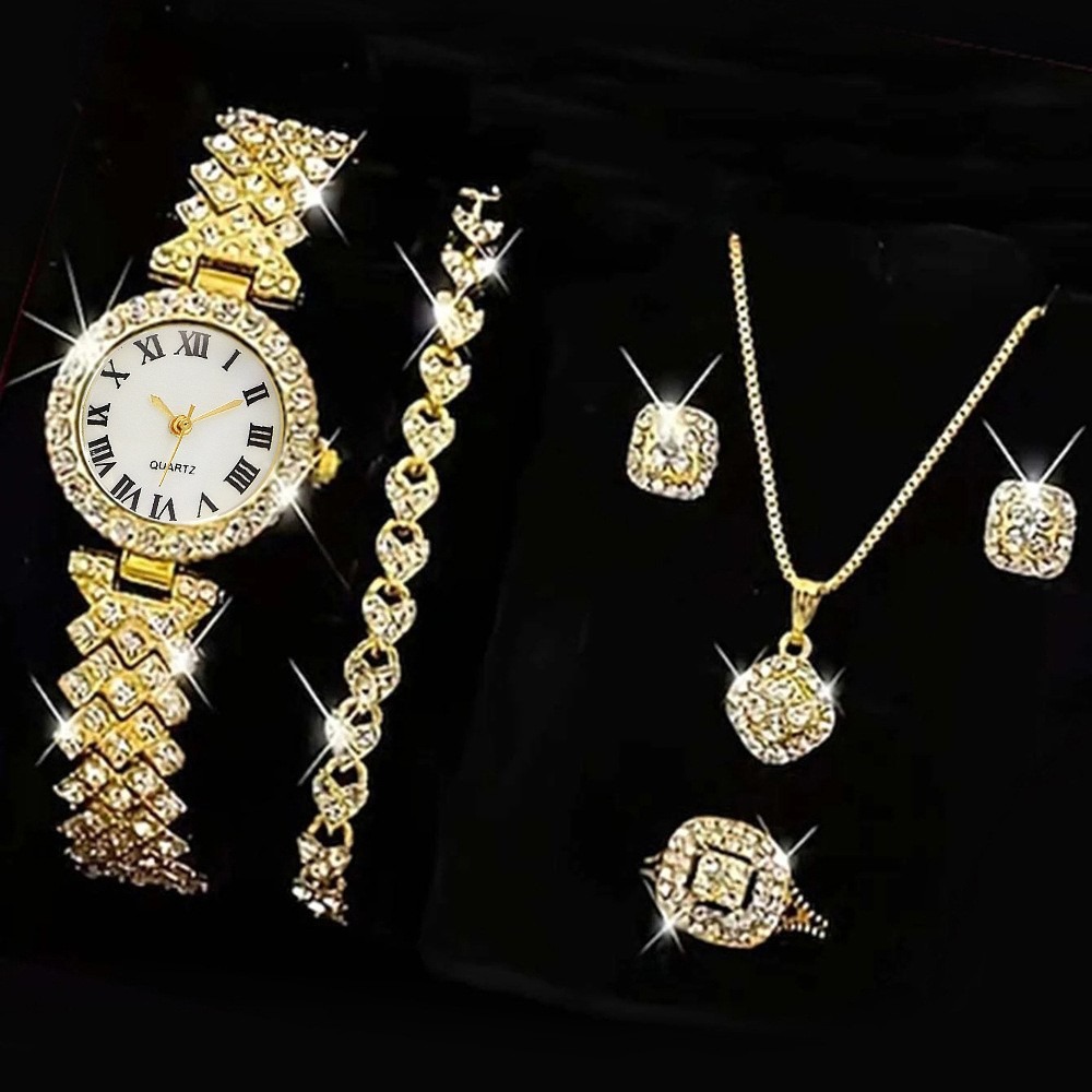 Mystery Jewelry Jar Watches - 6PCS/Set Luxury Rhinestone Women Watches Fashion