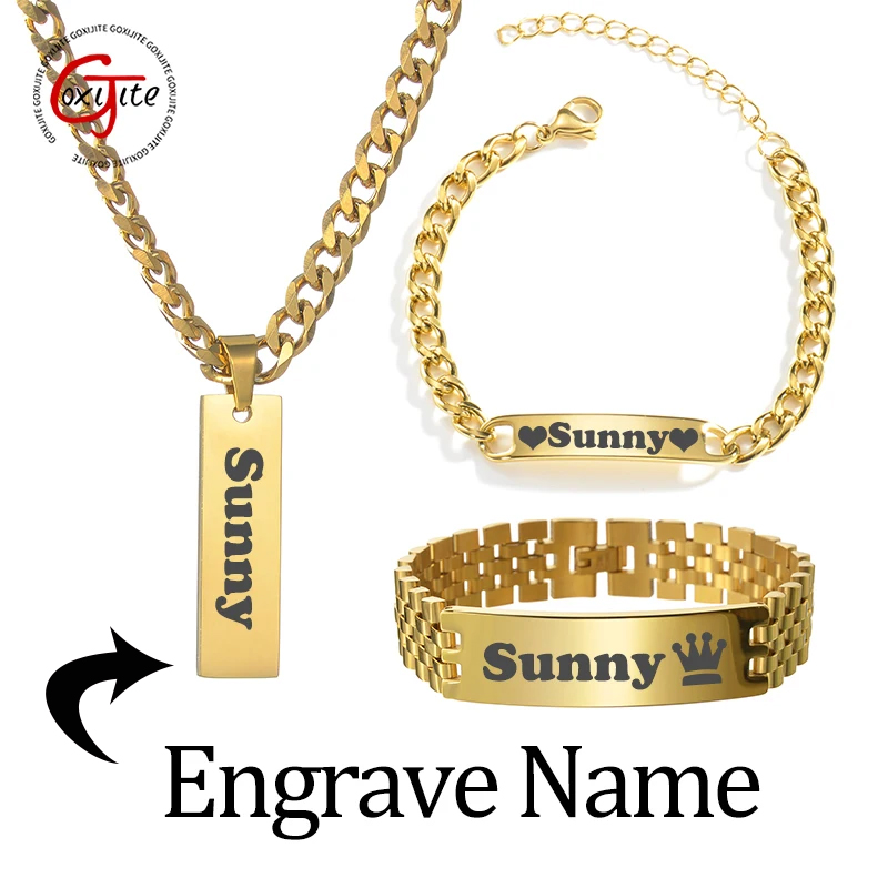 Engraved Name Necklace - Goxijite Custom Engraved Name Necklace Cuban