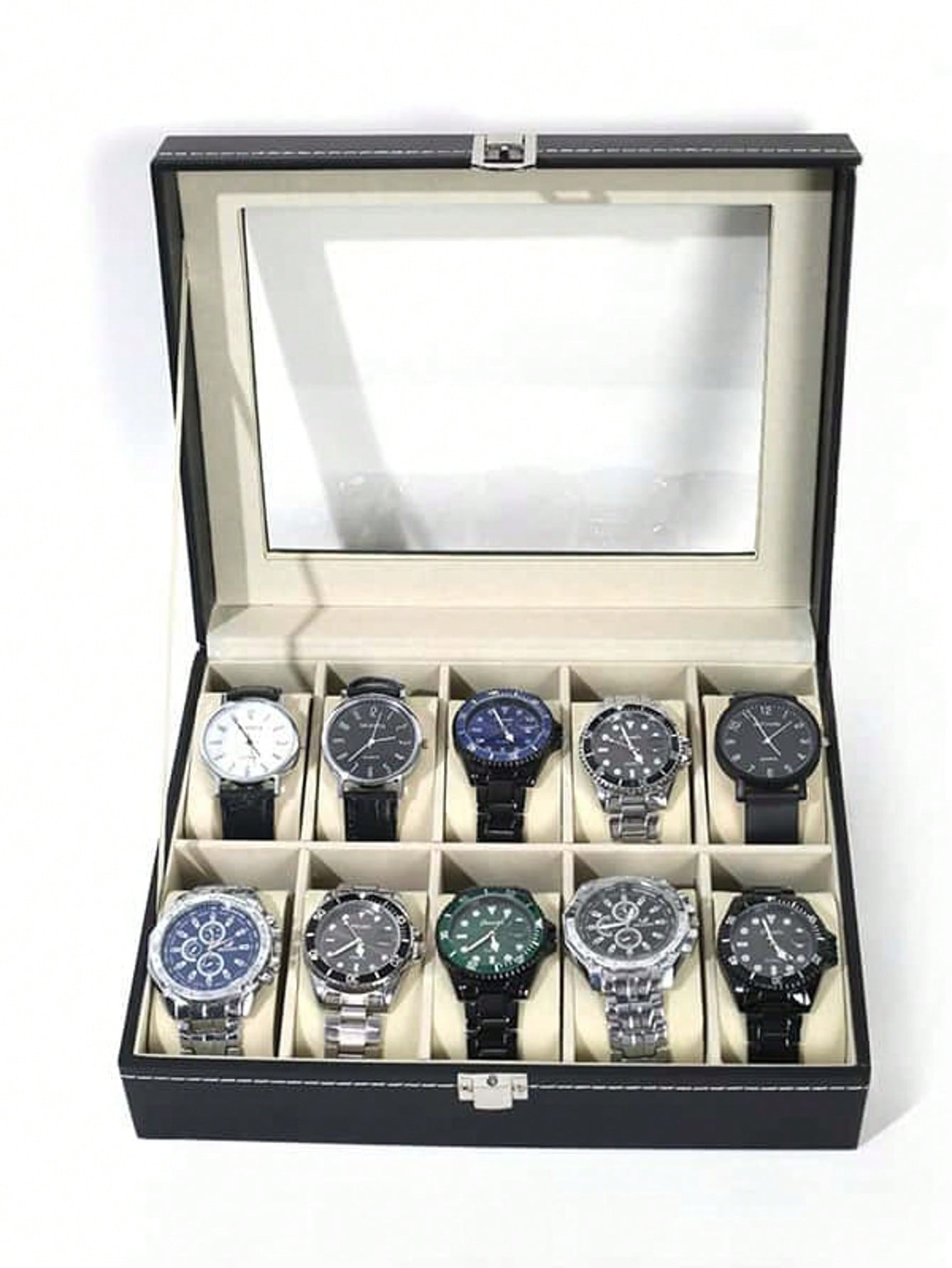 Jewelry And Watches Box - Leather Watch Box with Lock, Large