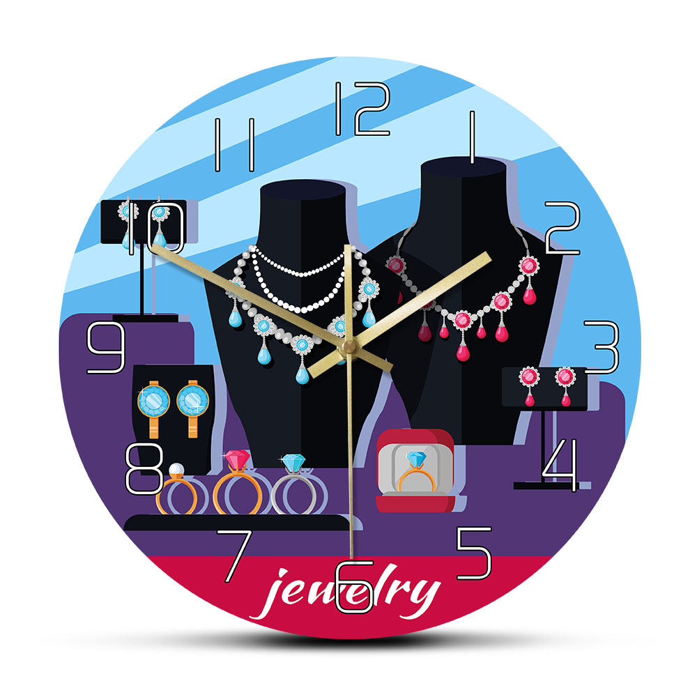 Jewelry Stores With Watches - Jewelry Store Showcase Designed Wall Clock