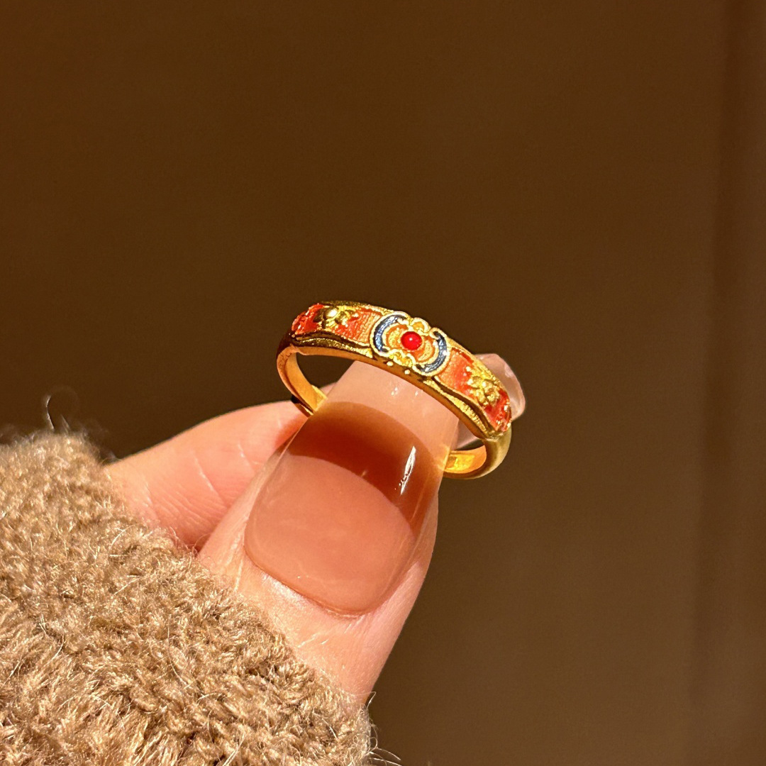 Statement Cocktail Ring - Classical colored enamel vintage flower rings