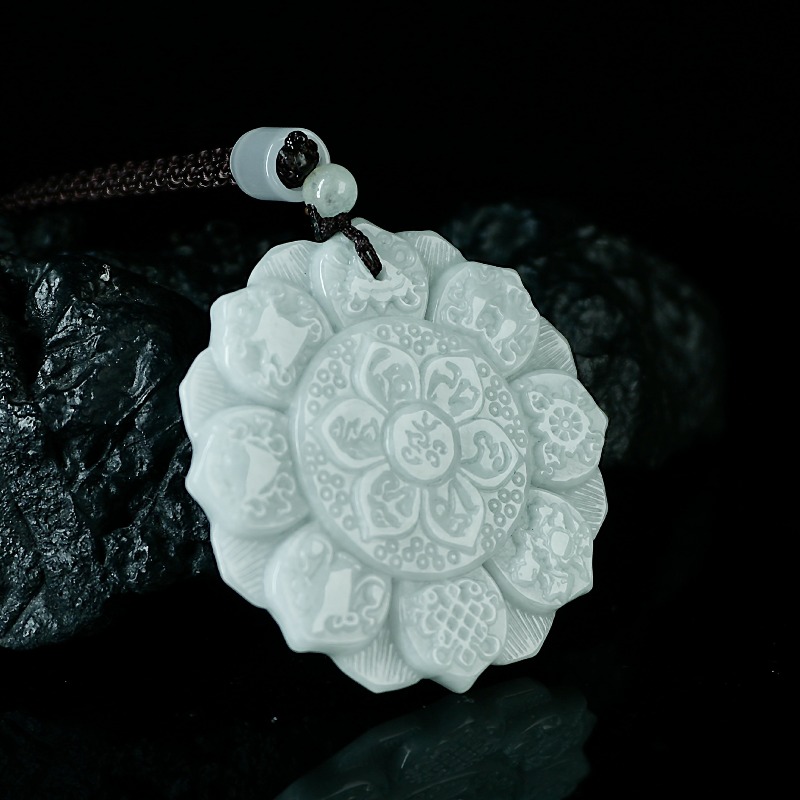 The Jewelry & Watches - Real Natural Myanmar Emerald Jade Double-sided