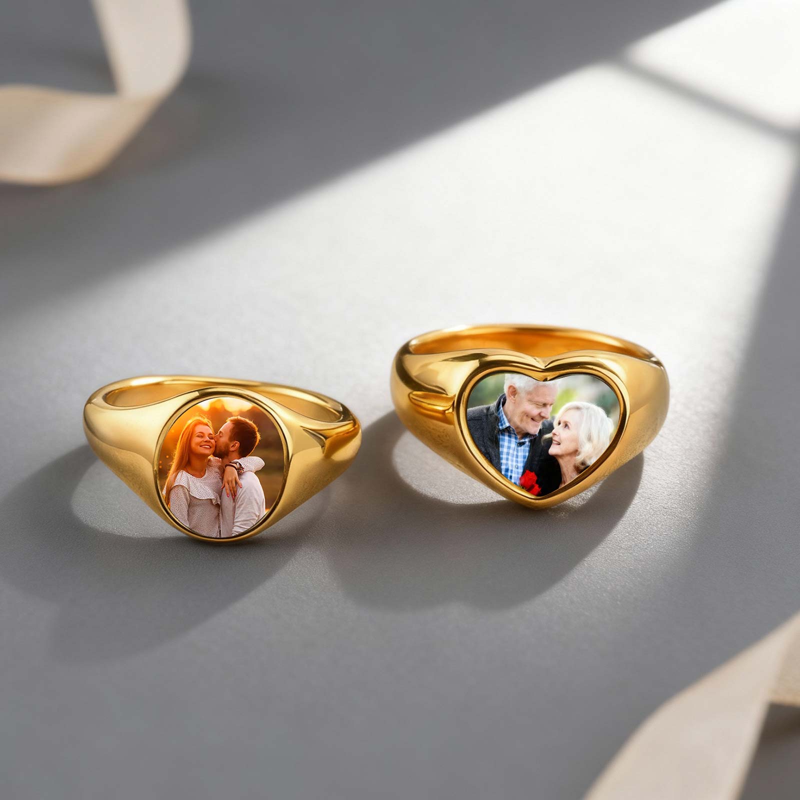 Statement Cocktail Ring - Custom Photo Signet Ring for Woman