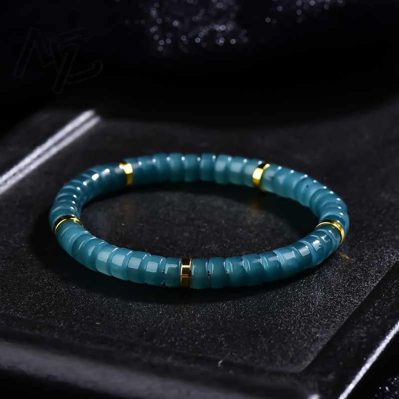 The Jewelry & Watches - Natural Jadeite Blue Water Abacus Beads