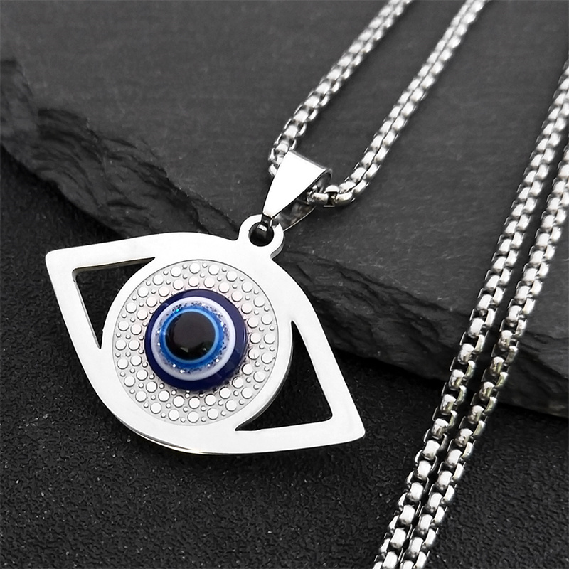 The Jewelry & Watches - Islam Hamsa Evil Blue Eye Necklace