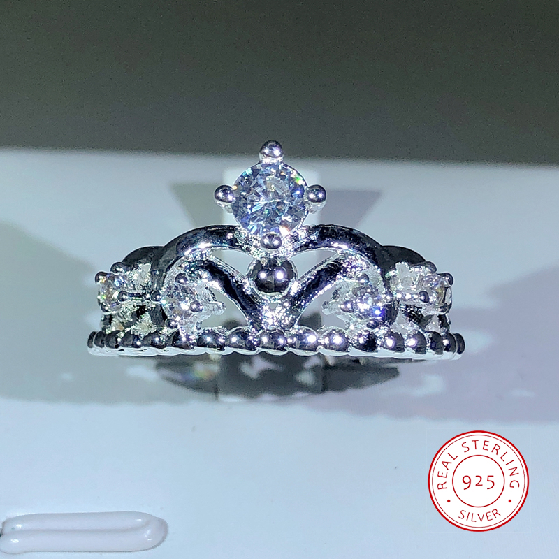 Statement Cocktail Ring - 925 sterling silver delicate little crown
