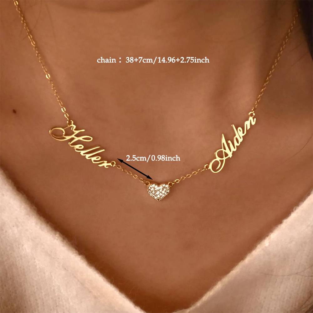 Custom Two Name Necklace For W - Engraved Name Necklace review and price