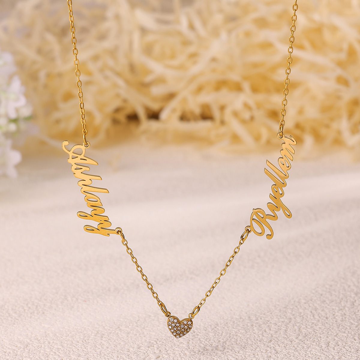 Custom Two Name Necklace For W - Engraved Name Necklace review and price