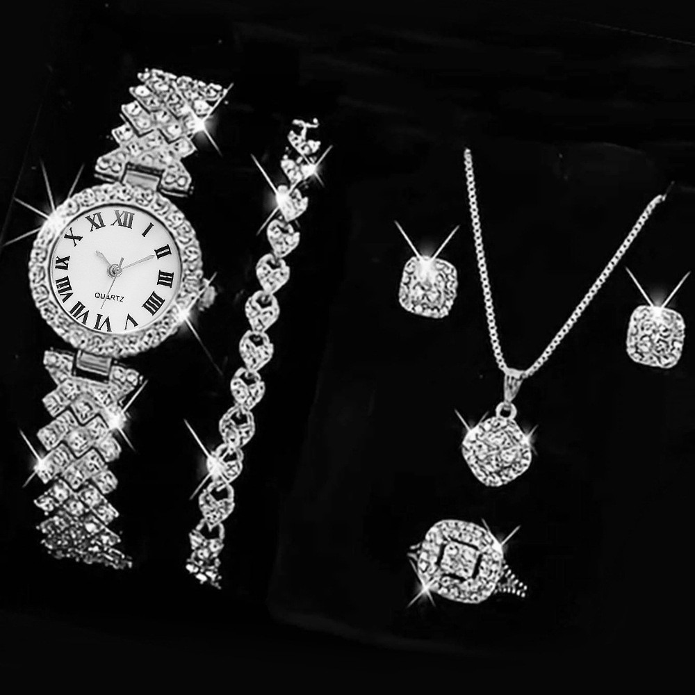 6PCS/Set Luxury Rhinestone Wom - Mystery Jewelry Jar Watches review and price