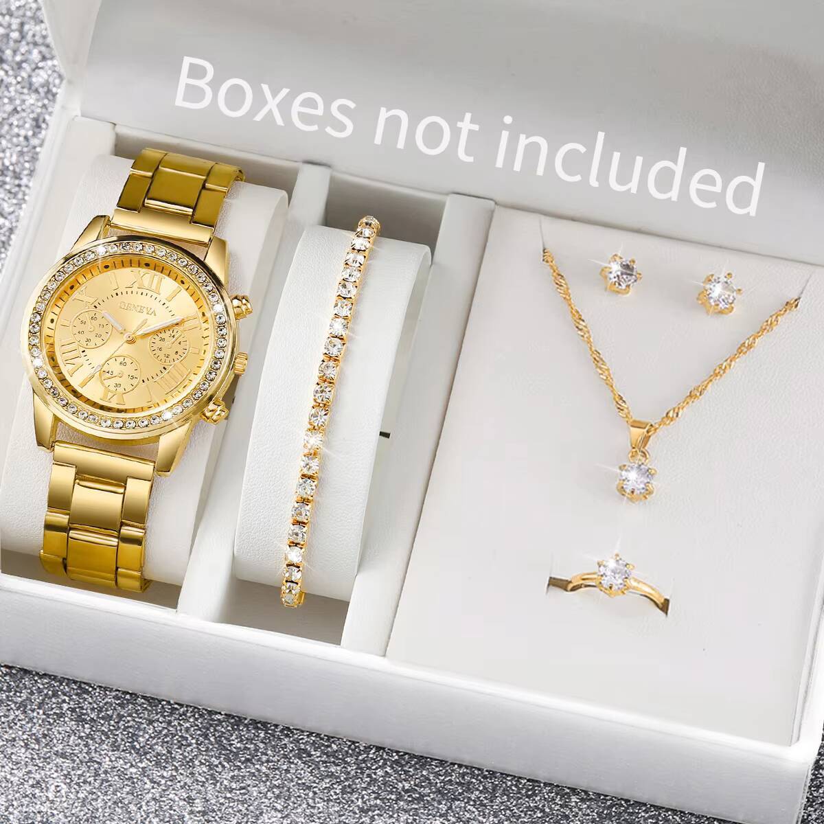 6PCS/Set Fashion Rhinestone Wo - Mystery Jewelry Jar Watches review and price