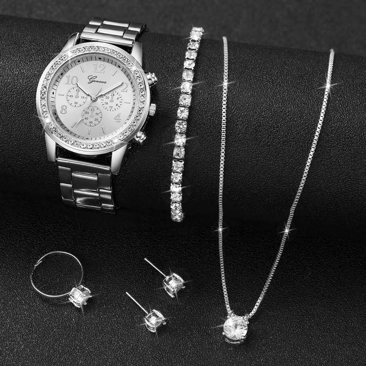 6PCS/Set Fashion Rhinestone Wo - Mystery Jewelry Jar Watches review and price