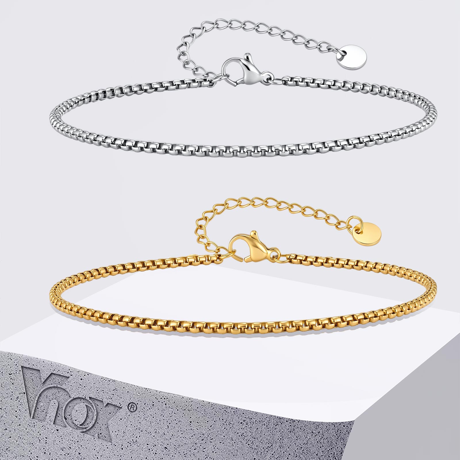 Vnox Stainless Steel Box Chain - Jc Jewelry & Watches Reviews review and price