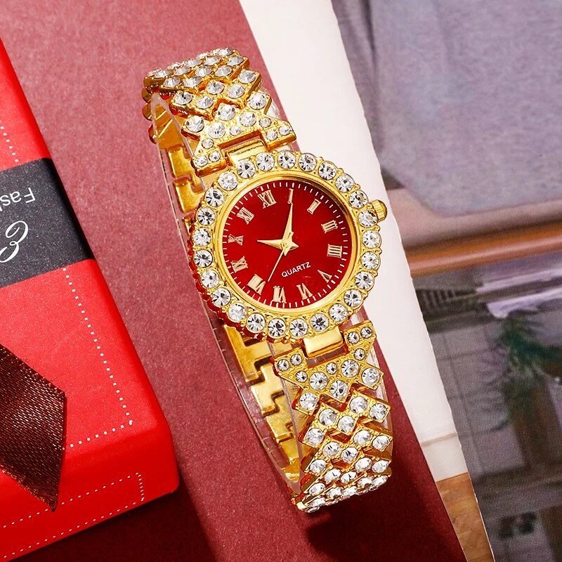 Golden Luxury Watch Women Ring - Mystery Jewelry Jar Watches review and price