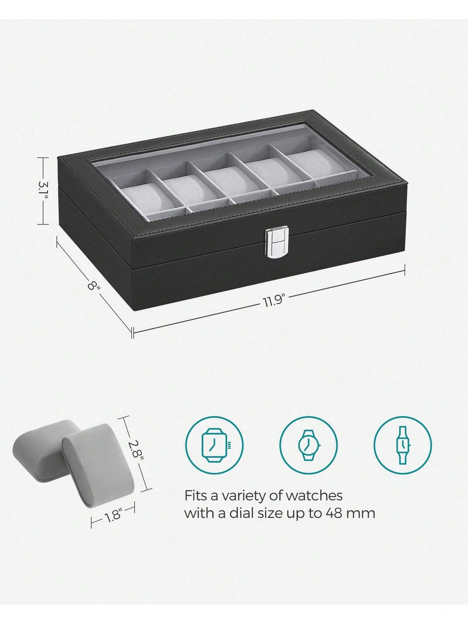 12-Slot Lockable Watch Box wit - Jewelry And Watches Box review and price