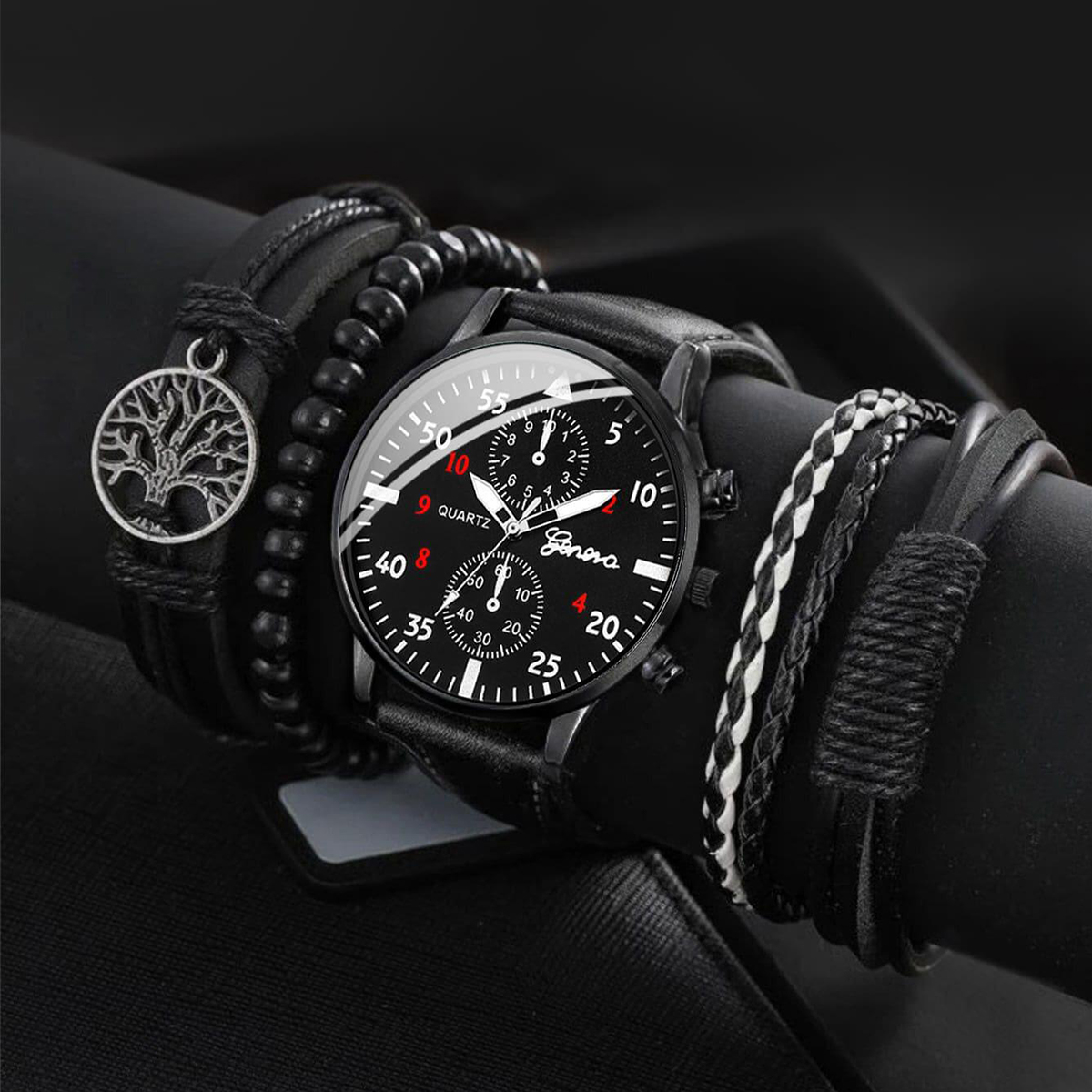 5PCS/4PCS Fashion Men's Busine - Jewelry Watches Vintage review and price