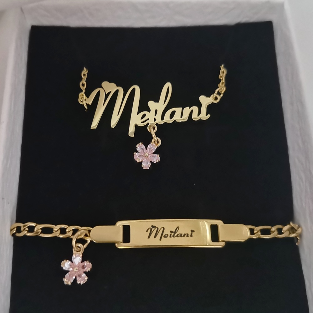 LeeChee Flower Zircon Small Pe - Engraved Name Necklace review and price