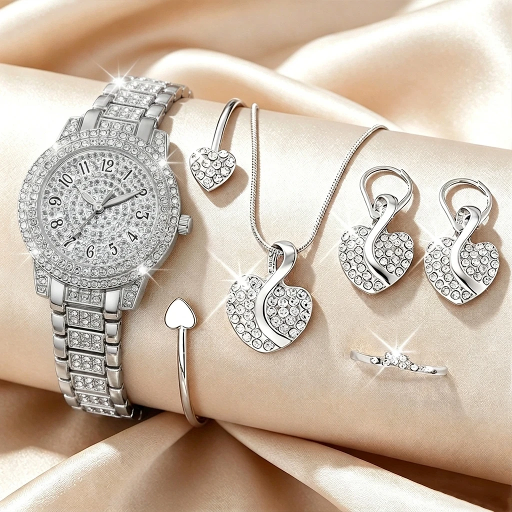6PCS Fashion Rhinestone Women  - Mystery Jewelry Jar Watches review and price
