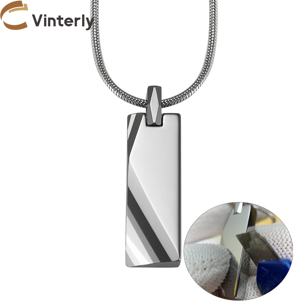 Tungsten Carbide Pendants Men  - Engraved Name Necklace review and price